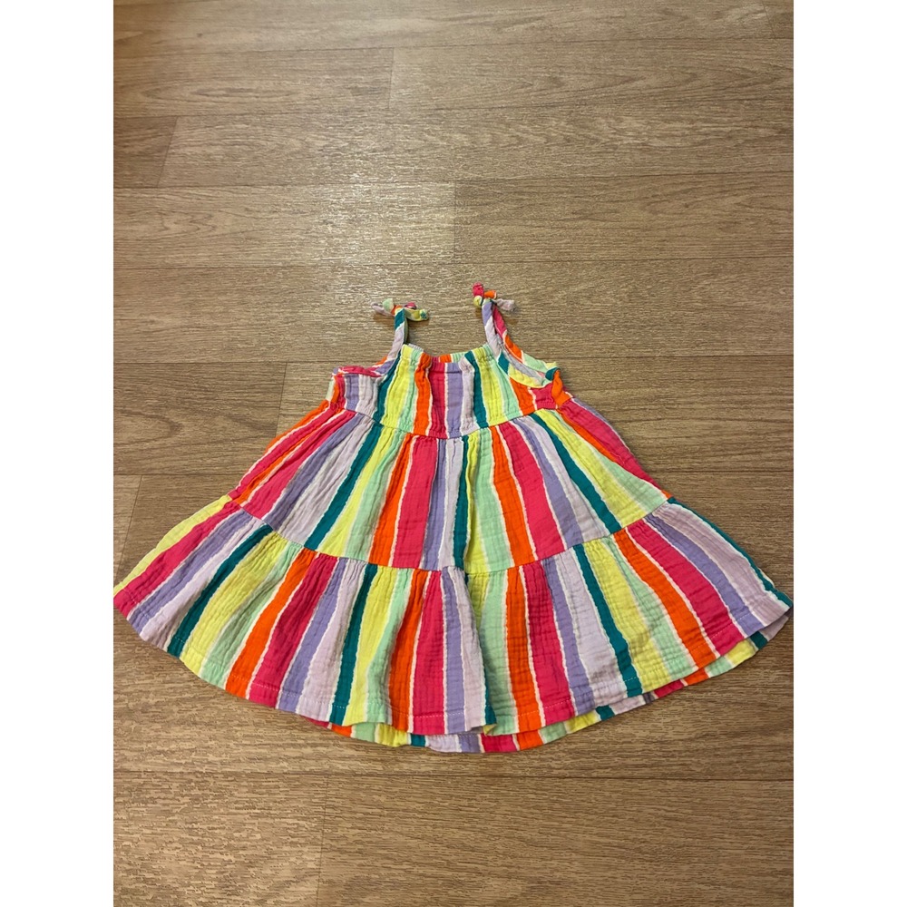 Juicy Couture Kids Rainbow Striped Gauze Tiered Sundress 18M Multi Color
